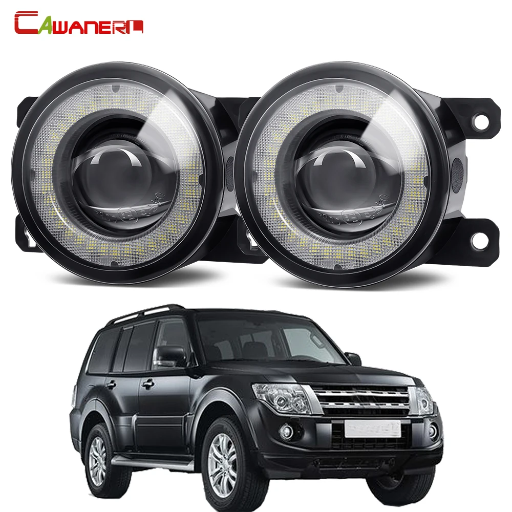 2 X Car LED Fog Light Assembly Angel Eye DRL Daytime Running Light 30W 12V For Mitsubishi Pajero IV Van V80 V90 Box 2007-2012