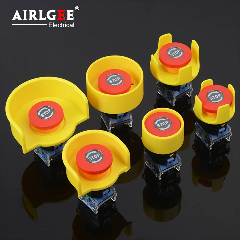 22mm yellow emergency stop button protection cover button switch emergency mushroom head protection seat protection cover ring