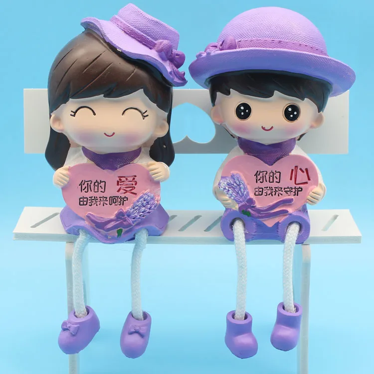 

Couple's garden home new room decoration handicraft small ornaments lovely legged doll creative bedroom furnishings