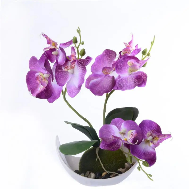 Trigeminal Phalaenopsis Artificial flowers wedding decoration Bonsai (with pots) Creative ornaments Artificial Plant pots FZ301
