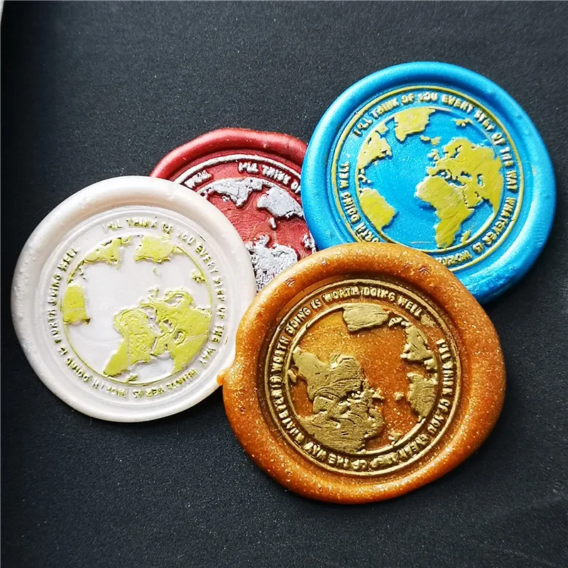 The world travel map stamp head of Retro Wood Stamp Sealing Wax Seal Stamp Wedding Decorative sealing Stamp wax seals