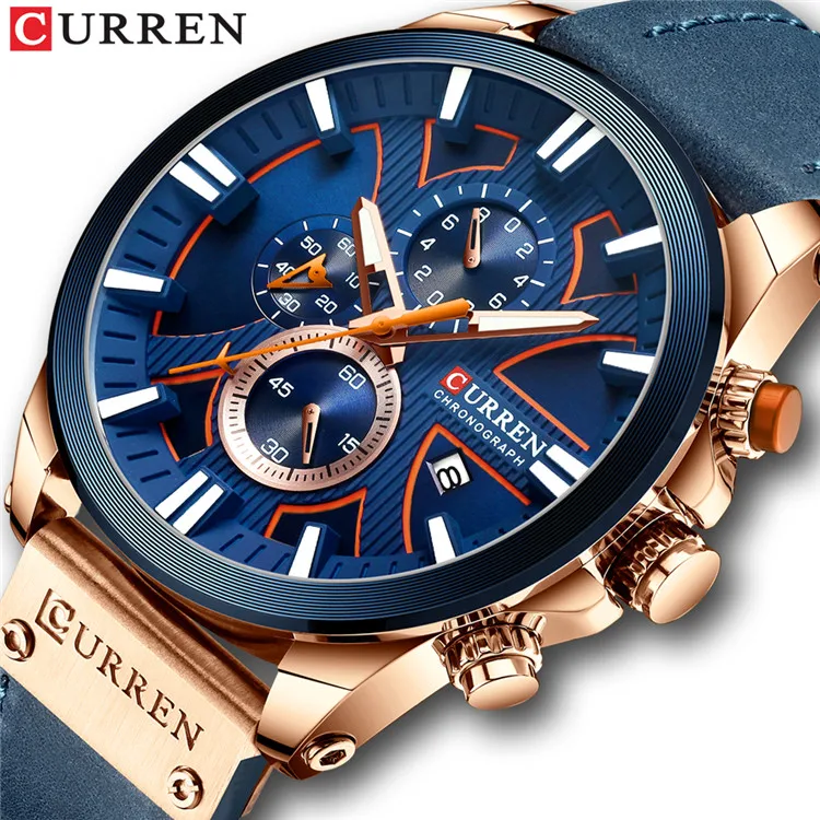 New CURREN Men Watches Fashion Quartz Wrist Watches Men's Military Waterproof Sports Watch Male Date Clock Relogio Masculino image 3