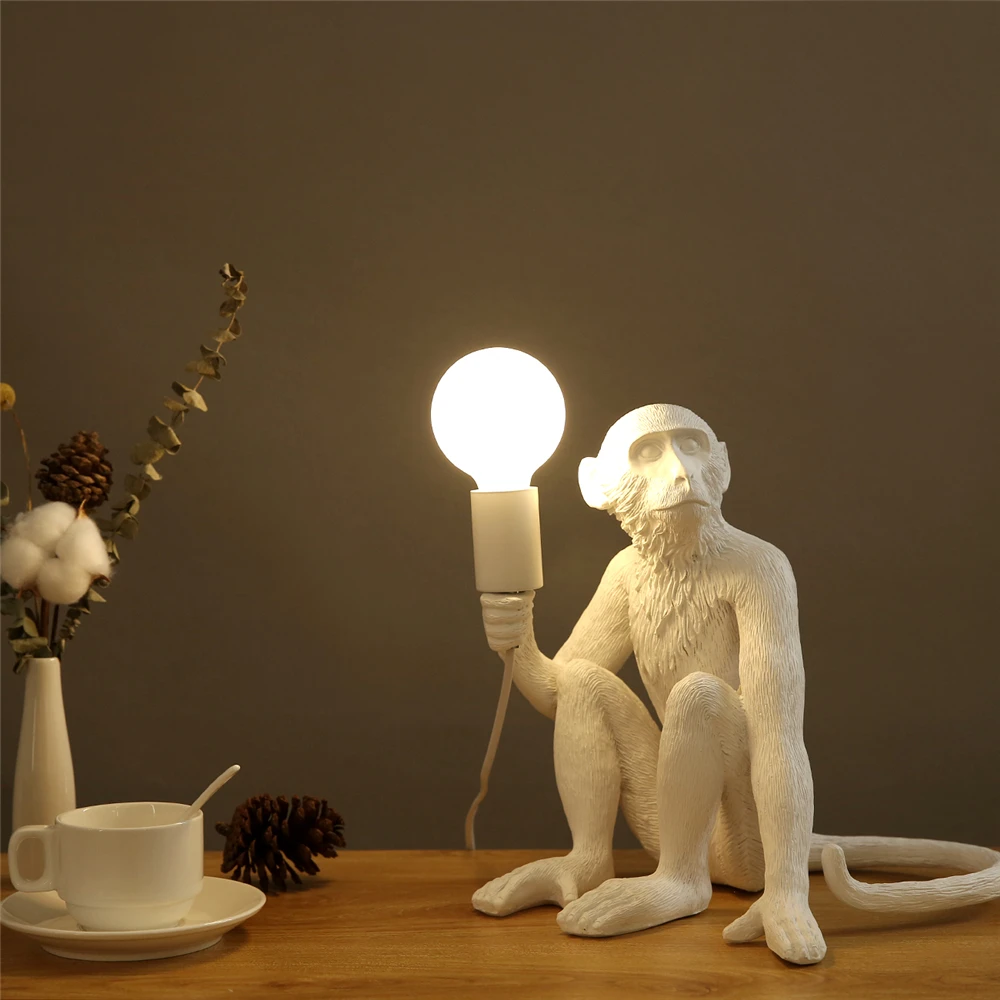 Nordic Monkey lamp stand free standing lamps for Living room decoration Bedroom bedside table lights Indoor Lighting Fixtures