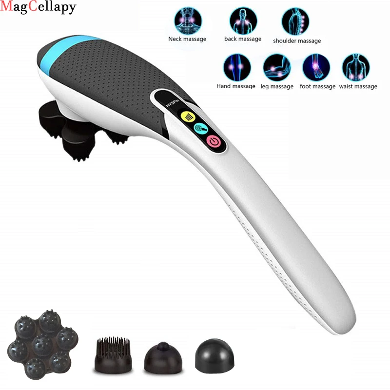 

Cordless Handheld Back Massager, 5 Speeds 4 Mode Handheld Electric Heat Deep Kneading Tissue For Full Body Pain Relief