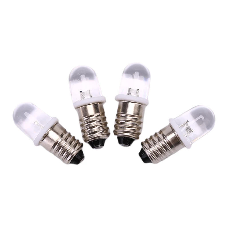 5PCS E10 LED Bulb E10 DC 3V 4.5V Instrument Bulb E10 Indicator Bulb Old Fashioned Flashlight Bulb