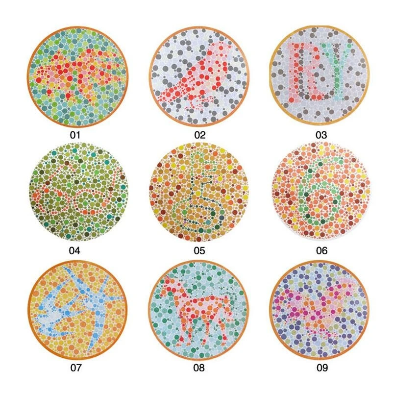 Renk körlüğü gözlük Lnvisible kırmızı yeşil renk kör gözlük kadın erkek Colorblind görünmez sürücü lisans görünümlü resim Test