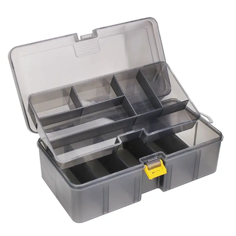 

Multi-division Dual Layer Tool Storage Box Multifunctional Organize Fishing Lure Durable Plastic Arrange Case