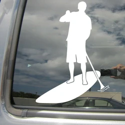 Stand Up Paddle Board Paddler SUP Car Auto Window Laptop naklejki ścienne jakość winylowa tablica naścienna naklejka wybierz rozmiar kolor