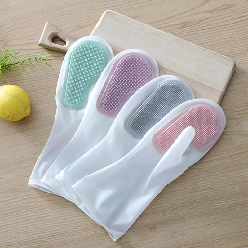 Female Waterproof Rubber Latex Dishwashing Gloves Kitchen Durable Cleaning Housework Chores Dishwashing Tools