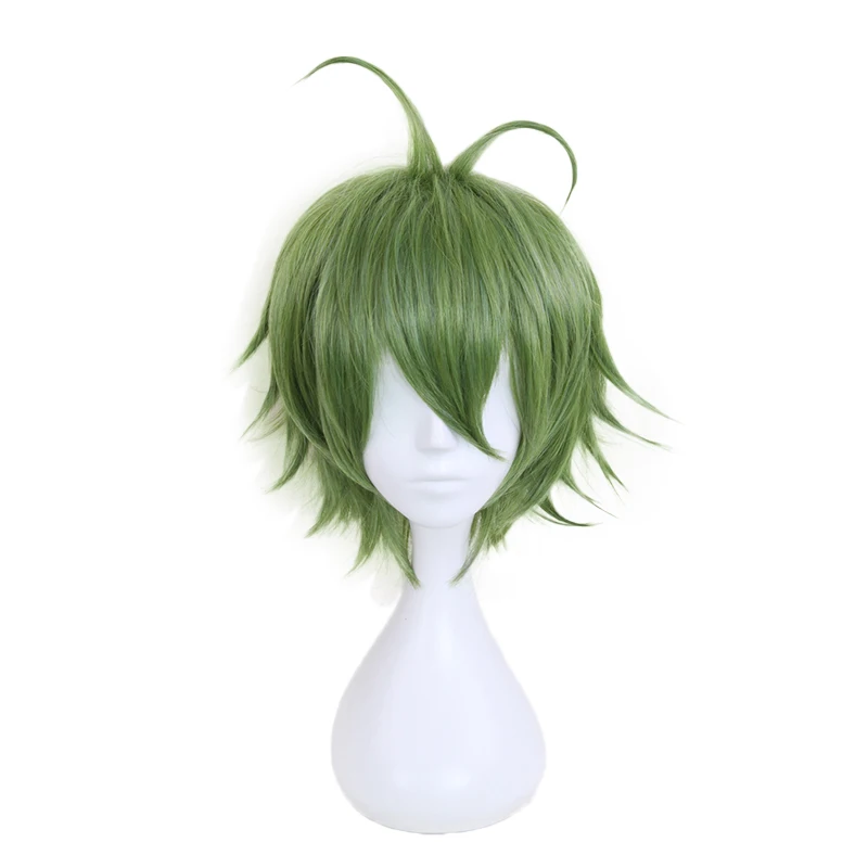 Anime Danganronpa Rantaro Amami Rantarou Cosplay Wig Dangan Ronpa V3 Green Short Heat Resistant Synthetic Hair Wigs + Wig Cap