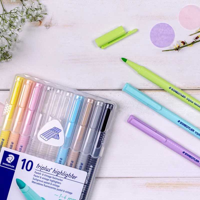 1pcs Staedtler highlighter Triangle Writing Highlighter 362 C Student Office Writing Drawing Handbook Highlights Marks Macarons