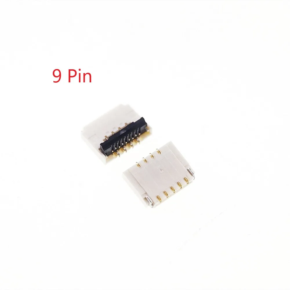 10 Pcs FPC Connector 9 Pin 0.3 mm Pitch 0.9 mm Height Back Flip Type Dual Sided Top and Bottom Right Angle SMT PCB FH35C ZIF