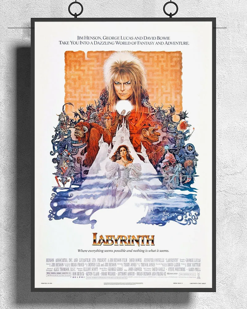 L014 Labyrinth (1986)  Movie Silk Fabric Poster Art Decor Indoor Painting Gift