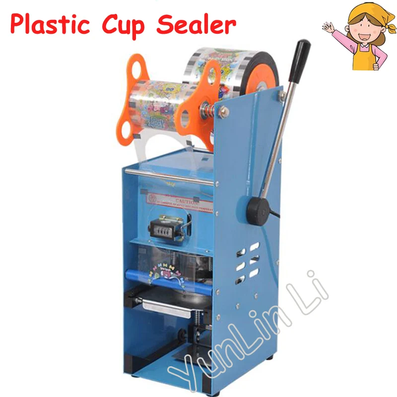 

Bubble Milk Tea Electric Packing Sealer 7cm-9.5cm Hand Pressure Cup Lid Sealing Machine With Counting Function