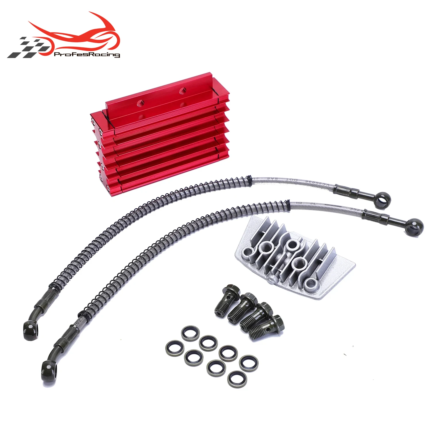 

CNC Oil Cooler Kit Radiator Aluminium Adapter Engine Cylinder Cover Cooling For ATV Pit Dirt Bike motocross motocycle 50CC-110CC