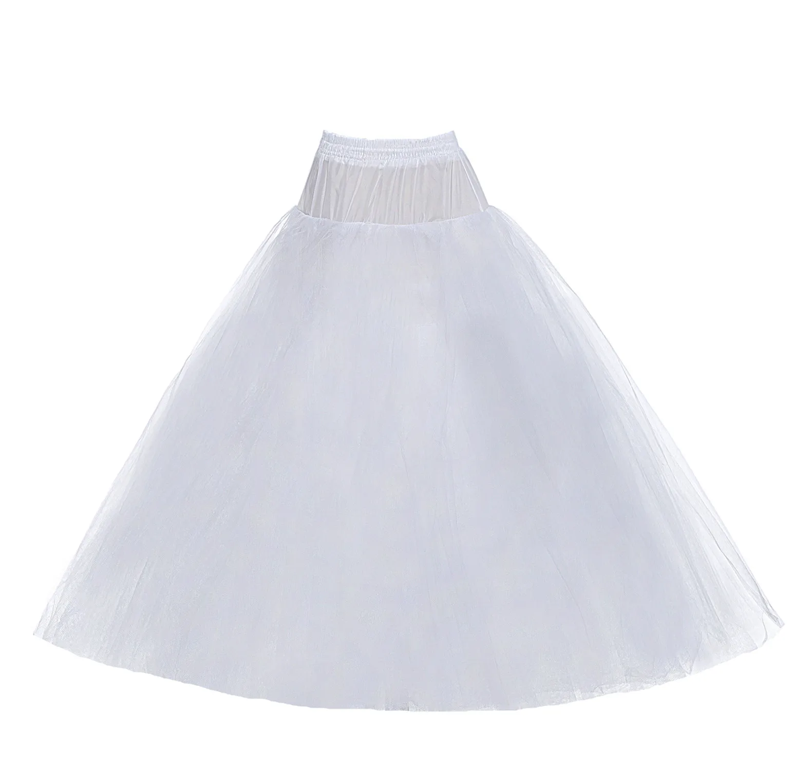 

Ball Gown Style 8 Layer Tulle Hoopless White Petticoat Wedding Gown Crinoline Petticoat Skirt Slip Free Shipping