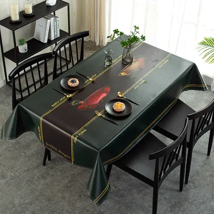 New Arrive Nordic Leather Odorless Table Mat Anti-scalding Thick Light Luxury PVC Tea Table Cloth Home Dining Table Decoration