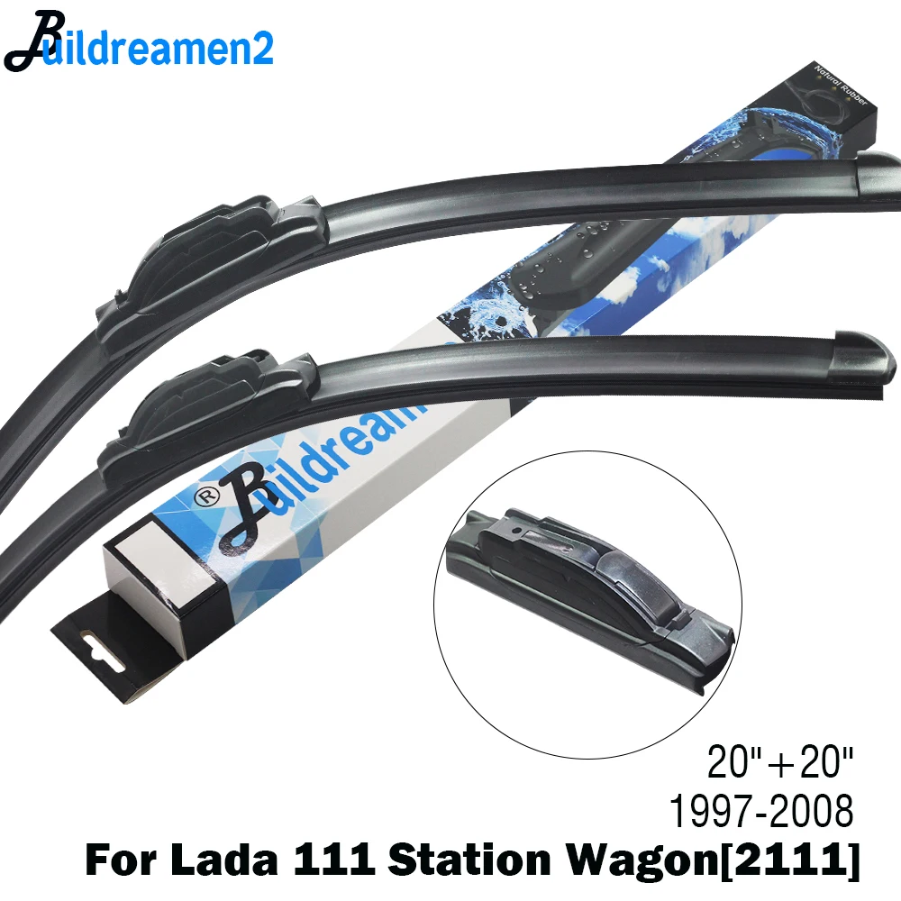 Buildreamen2 2 Pieces Car Styling Wiper Blade Front Windscreen Rubber Wiper For Lada 111 Station Wagon Fit Hook Arms 1997-2008