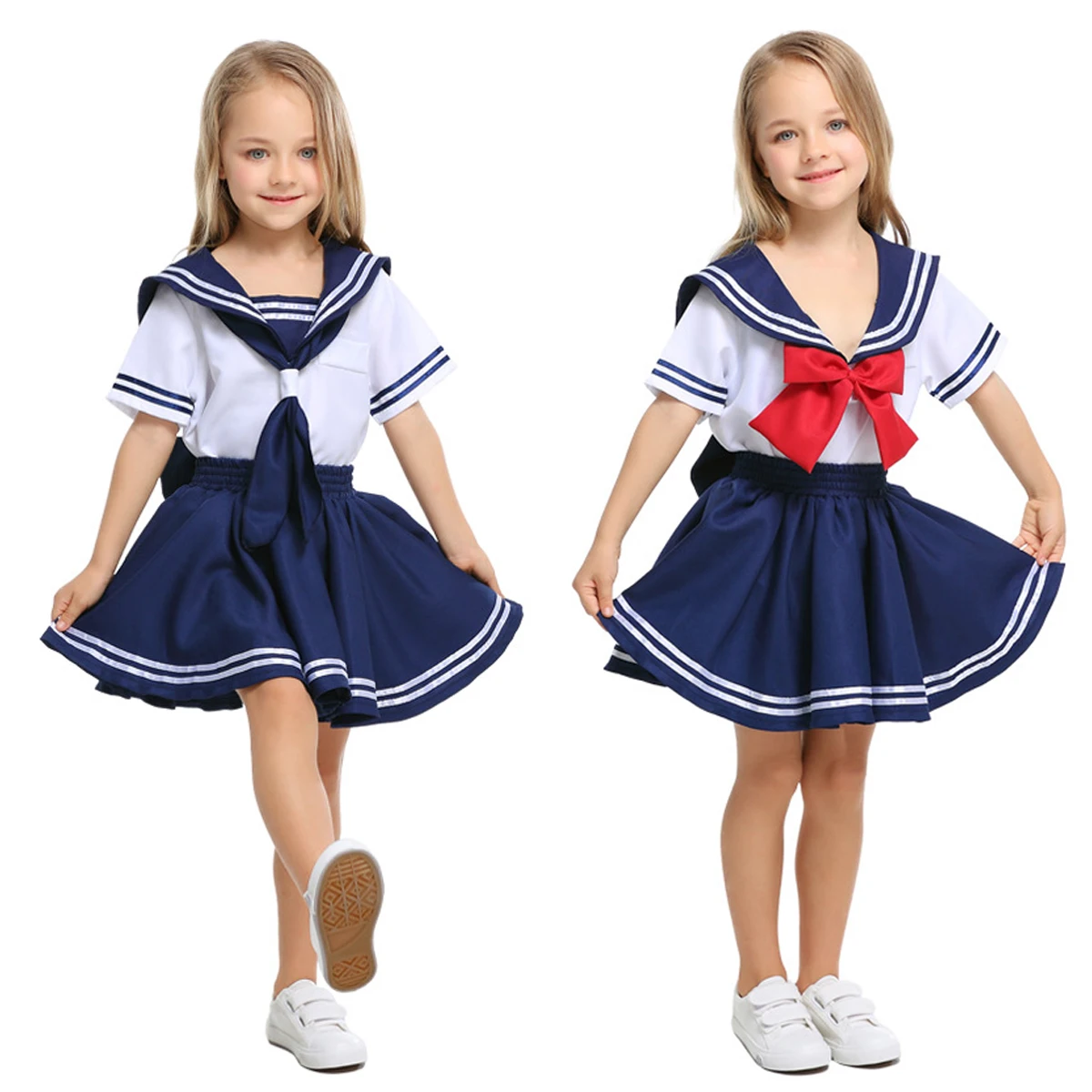 Kids Sailor Navy Costume Children Boys Girls Japanese School Uniform Child Carnival Fancy Dress Suit Cosplay Performance Skirt