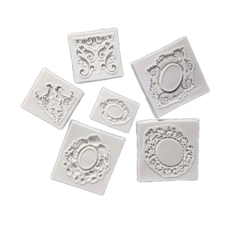 

Retro Frame Hollow Embossed Photo Frame Silicone Mold Fondant Mold Cake Decorating Tools Chocolate Cupcake Baking Gumpaste Mold
