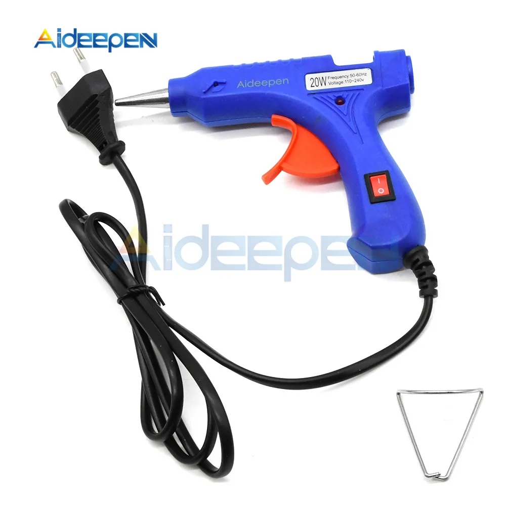 Aideepen 20W Hot Melt Glue Gun With 7mm Glue Sticks Industrial Mini Guns Thermo Electric Heat Temperature Repair Tool DIY