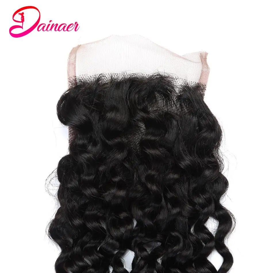 Afro Kinky Krullend Sluiting Menselijk Haar 4X4 Vrije Deel Sluiting 14-22Inch Natuurlijke Kleur Zwitserse Kanten Sluiting 100% Menselijk Haar Sluiting