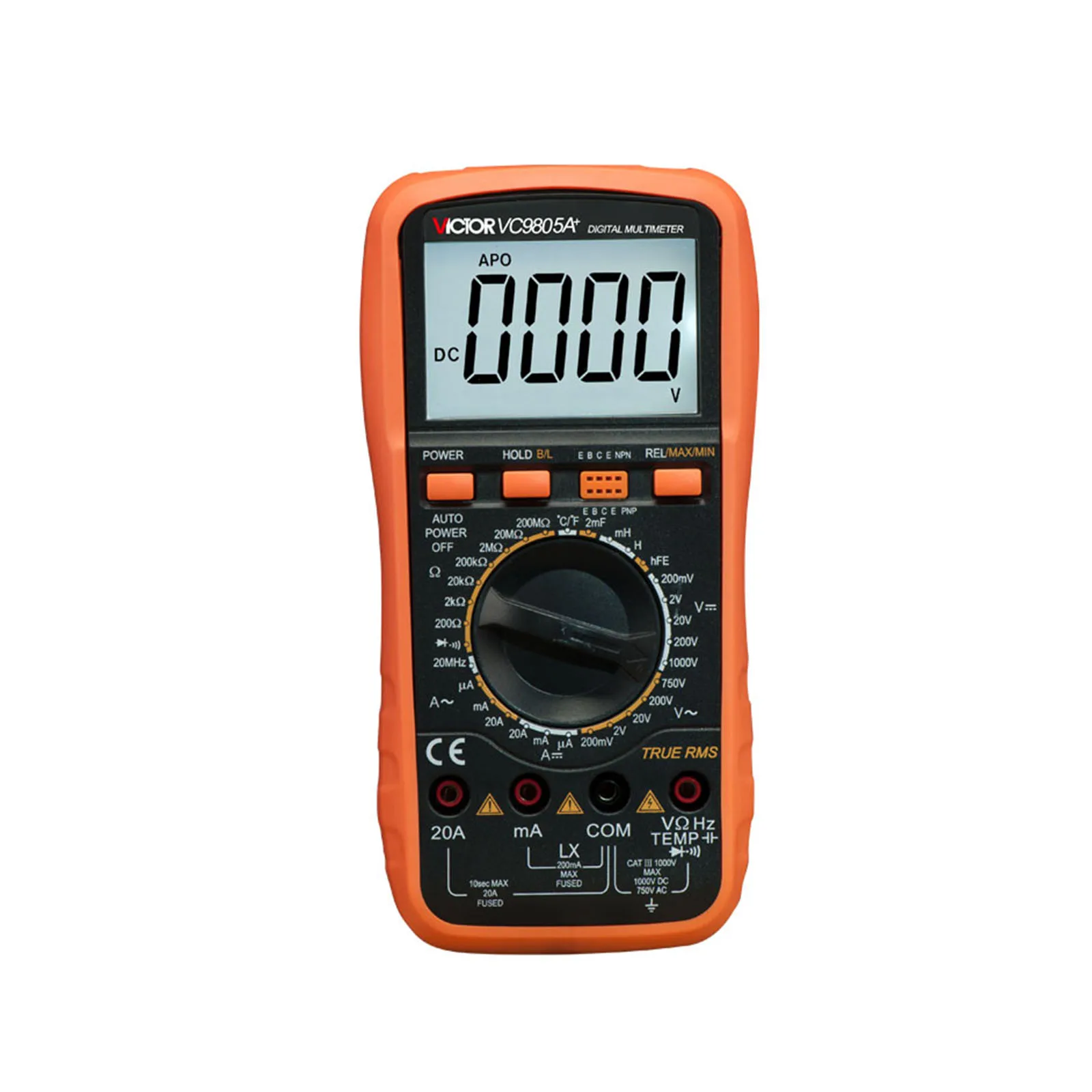 Imagem -03 - Victor Vc9805a Mais Multímetro Digital Testador de Temperatura Dmm Lcr Medidor Indutância Capacitância Frequência Hfe Teste.