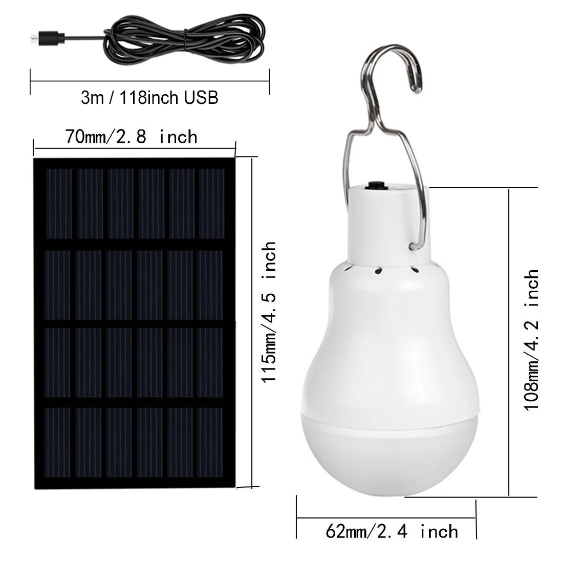 

Outdoor 12 LED Solar Bulb Portable Solar Lamp Moving Hanging Emergency Energy Saving Camping Tent Light Solar Lighting