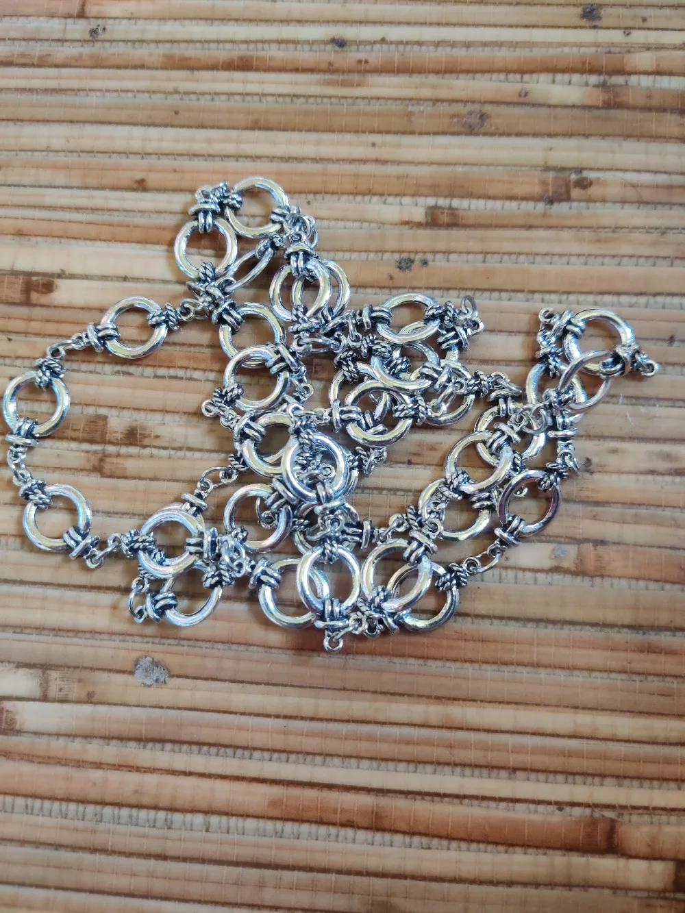 1Meter Bohemia Antique Silver Color Chain Bracelet Handbag Chain Necklace Women Vintage DIY Jewelry Chains Big Size