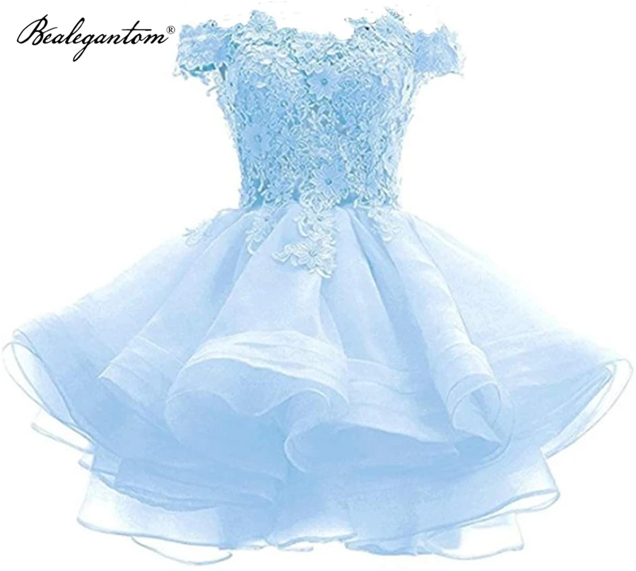 Bealegantom-Robe de Rhcourte pour juniors, en tulle, avec appliques, pour remise de diplôme, HD1288, 2021