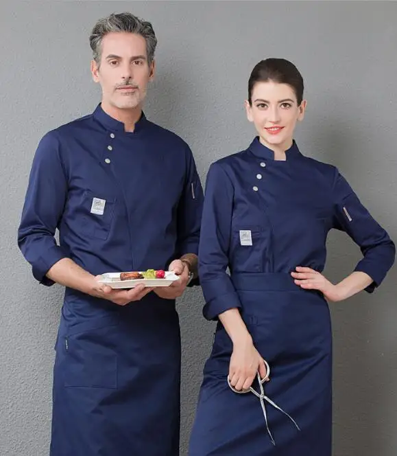 Chef Uniform Unisex Long Sleeve Work Wear Bakery Restaurant Kitchen Catering Chef Jackets Food Service Breathable Overalls