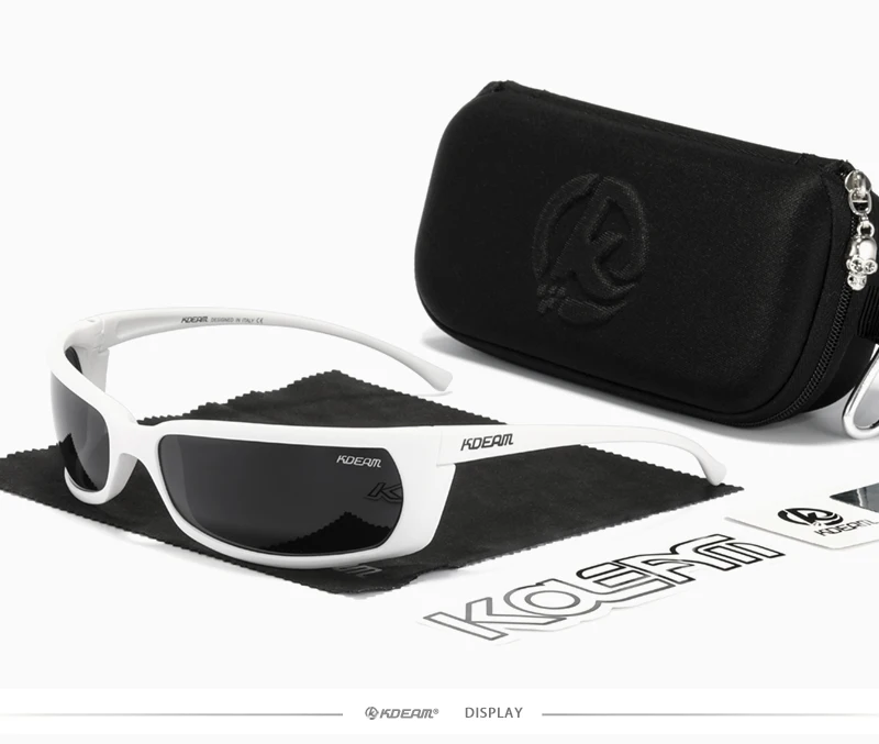 KDEAM Outdoor Sport Brille Polarisierte Sonnenbrille Männer Einzigartig Shaped Gläser Mit Harten Box Minimal Design 2021 – Detail 16