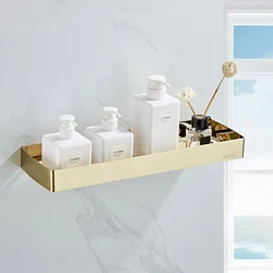 Bathroom Corner Shelf Gold 304 Stainless Steel Black Kitchen Shelf Shower Rack Storage Organizer Paper Holder Bathroom Accessory