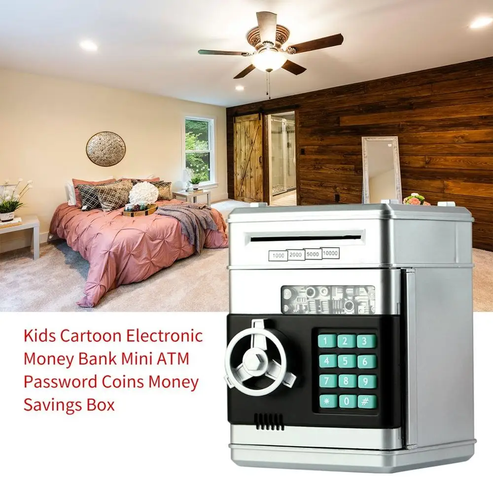 

Kids Cartoon Electronic Money Bank Security Piggy Bank Mini ATM Password Coins Money Savings Box Smart Voice Toys