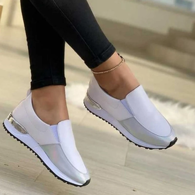 Ladies Vulcanize Shoes Sneakers Women Shoes Ladies Slip-On Solid Color Sneakers for Female Sport Mesh Casual Shoes for Women