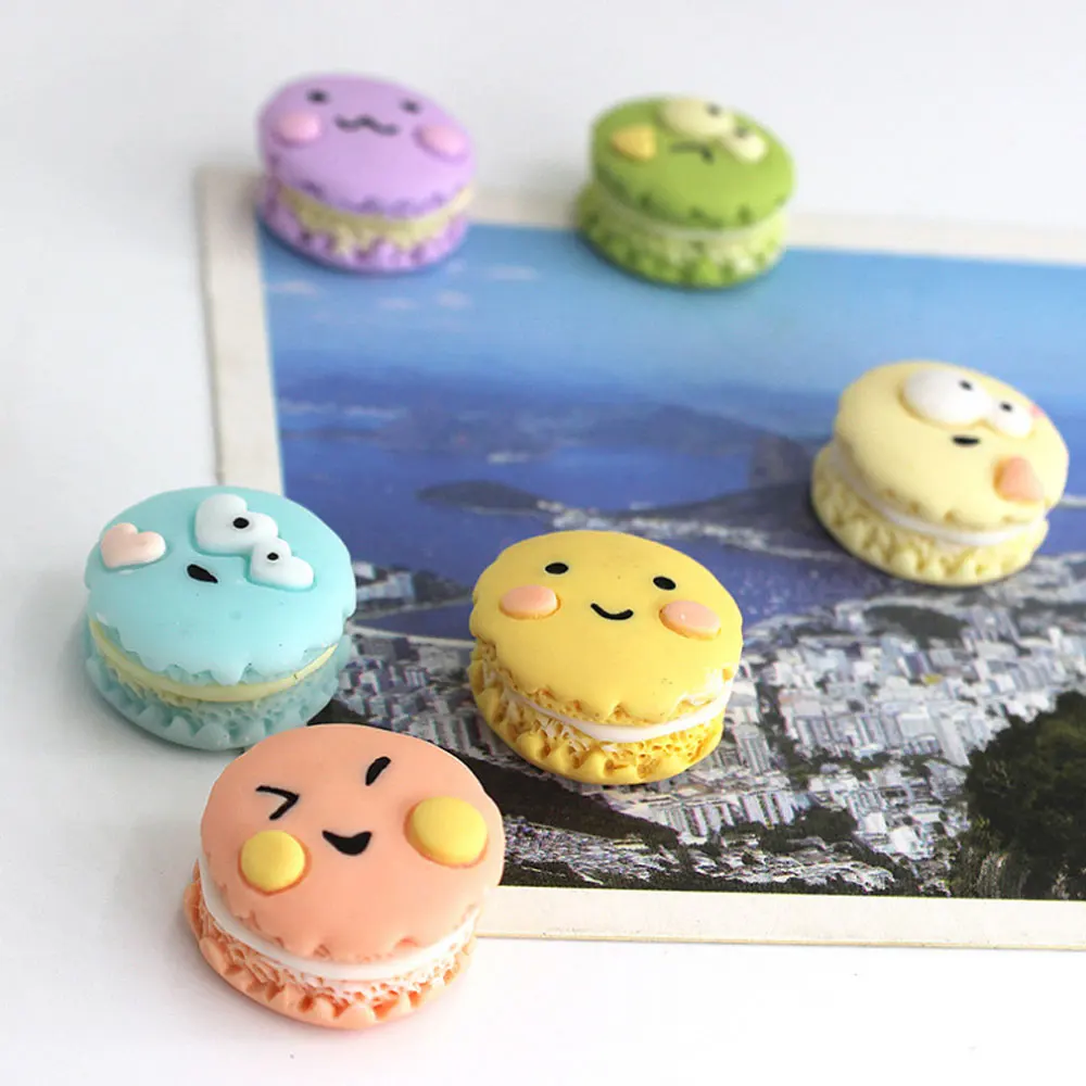 Macaron Fridge Magnet 6 Pack Cookie Food Model Kitchen Decoration Creative Three-Dimensional Home Furnishing Accessories