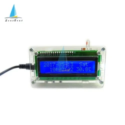 Digital Clock DIY Kit Alarm Electronic Clock Module with Acrylic Case LCD1602 Display Screen Date Week Time Temperature Meter