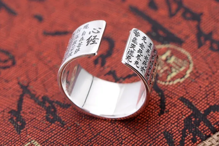 JIANERY Vintage Retro Silver Color Big Buddhism Rings For Women Open Finger Rings Bridal Wedding Jewelry Anillos Mujer