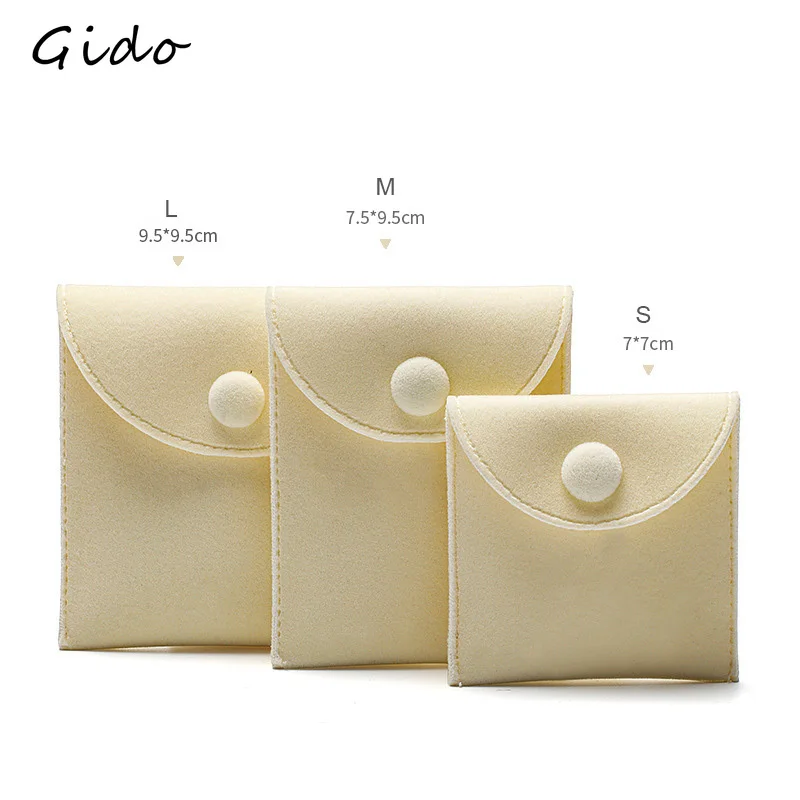 Soft Velvet Jewelry Packaging Bag Snap Bag Plush Cloth Bag Packaging Wenwan Bag Earrings Ring Storage Pouch