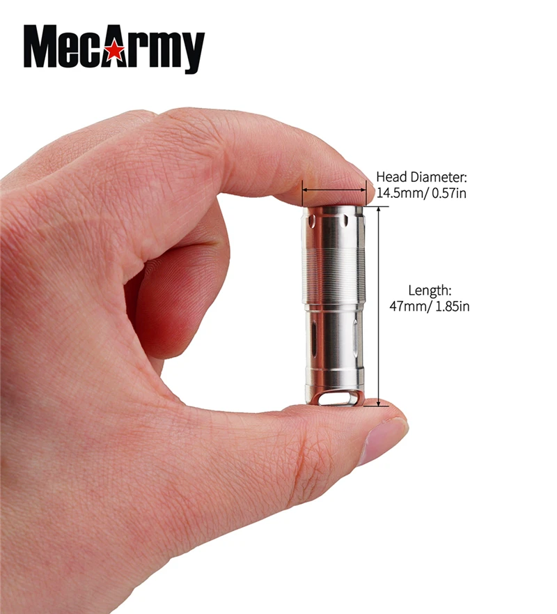 MecArmy X2S Keychain Flashlight CREE XP-G2 LED 130LM Micro USB charging Stainless steel mini torch light built-in 10180 battery