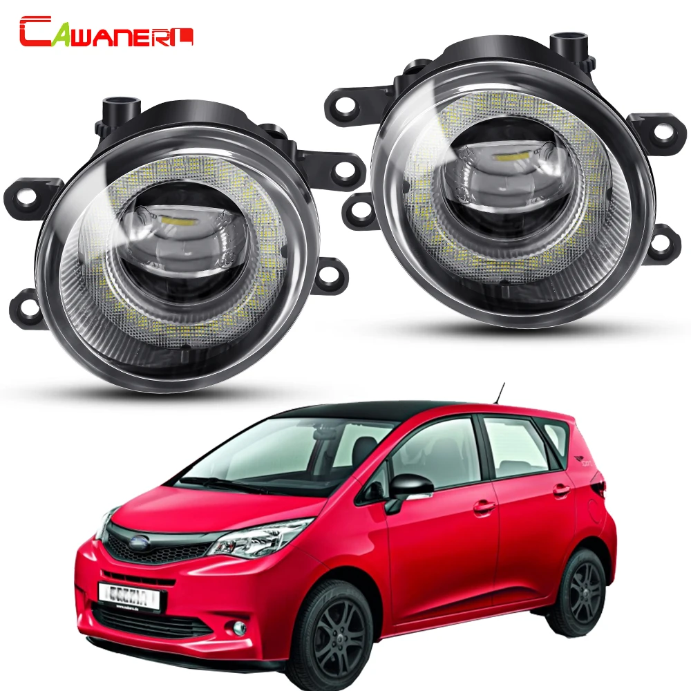 2 X Angel Eye Fog Light Assembly Car Left + Right LED Fog Daytime Lamp DRL 30W 8000LM 12V For Subaru Trezia Hatchback 2011-2016