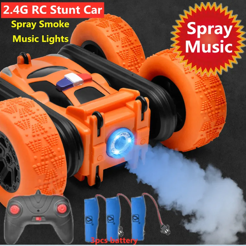 2.4G Stunt Car Spray Music Drift Car 4WD Remote Control Dual-Mode 360° Rotation With Music Light Spray RC Car Toys Boys Kid Gift