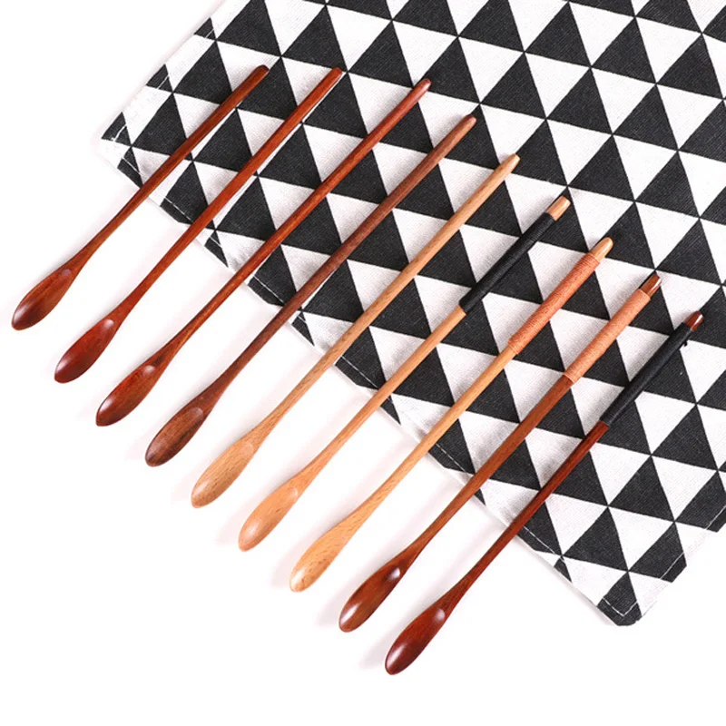 

300Pcs/Lot Coffee Spoon Creative Wood Tableware Stirring Rod Wooden Milk Honey Spoon Kitchen Accessories Set Kitchen Accessories