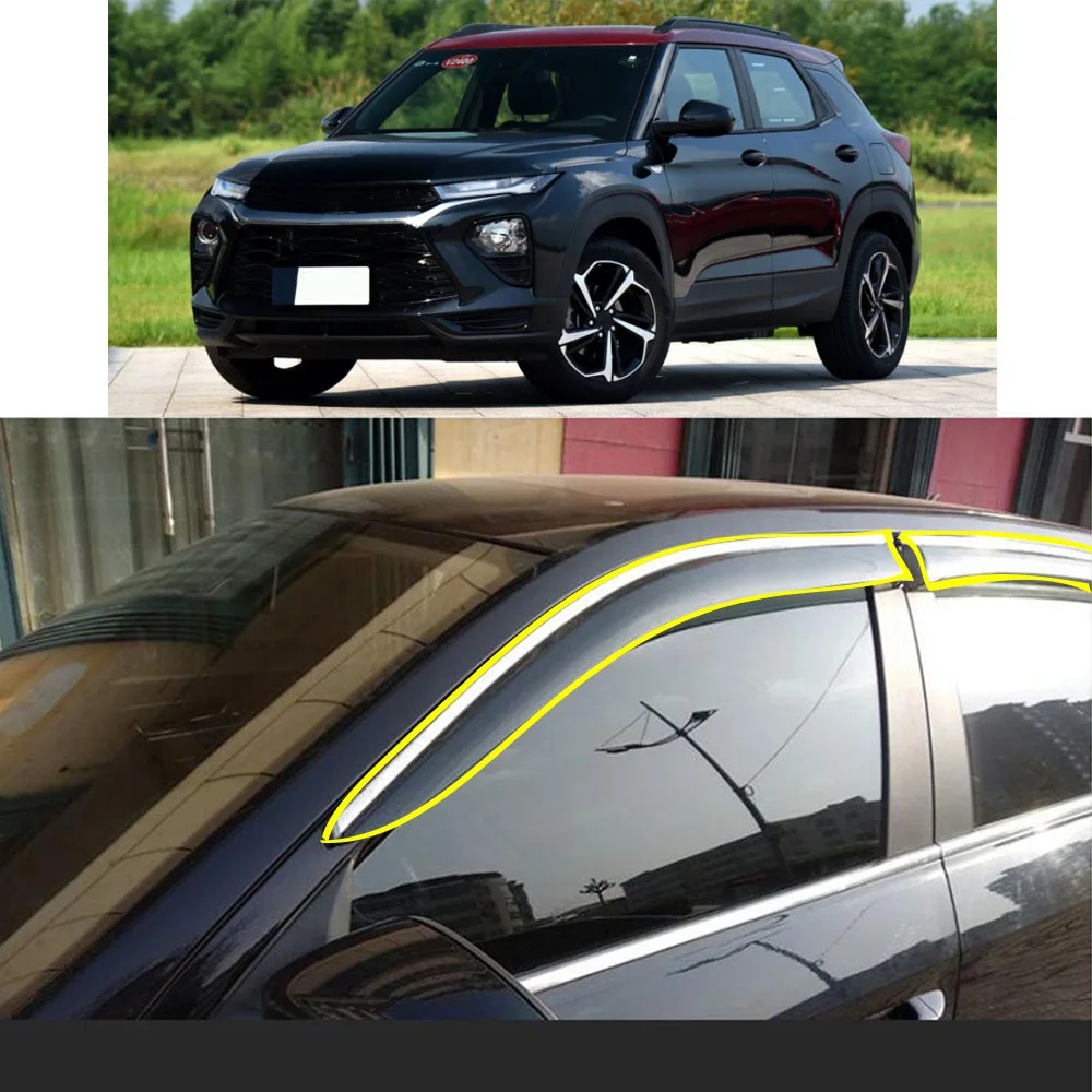 

Car Body Styling Sticker Plastic Window Glass Wind Visor Rain/Sun Guard Vent For CHEVROLET Trailblazer 2019 2020 2021 2022