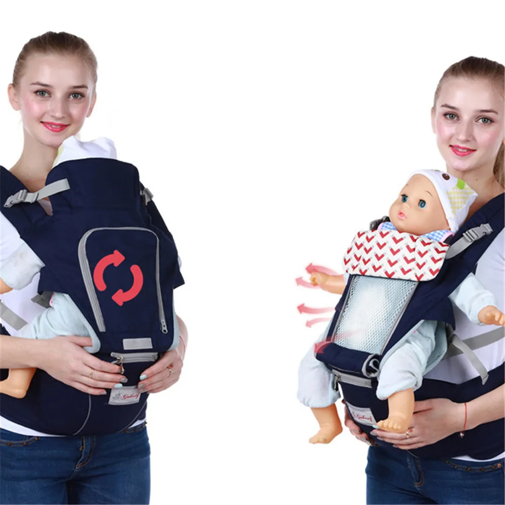 Siège Kangourou Ergonomique en Coton Doux pour Bébé, Sangle de Sécurité 3 en 1 pour Nouveau-né