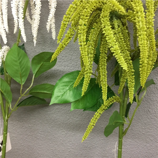 60cm 3fork Fake Astilbe Tree Branch Artificial Pine Plastic Green Plant Vine Real Touch Flower for Home Wedding Wreath Decor