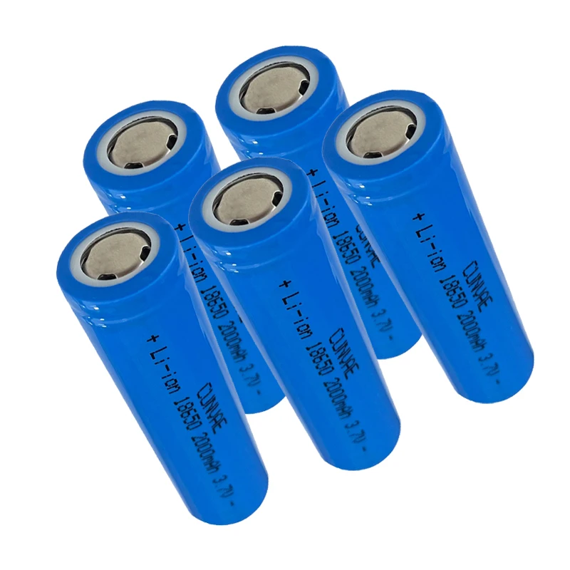 5PCS 3.7 Volt 2000mah ICR18650 100% Capacity 3.7V 18650 Lithium Batteries INR 18650 20Q 1a 0.5c Dischargeable Li-ion Battery