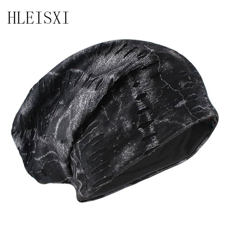 HLEISXI Men Hip Hop Fashion Beanies Skullies Spring Warm Thin Male Brand Hole Casual Hat Outdoor Adult Women's New Hats Gorras