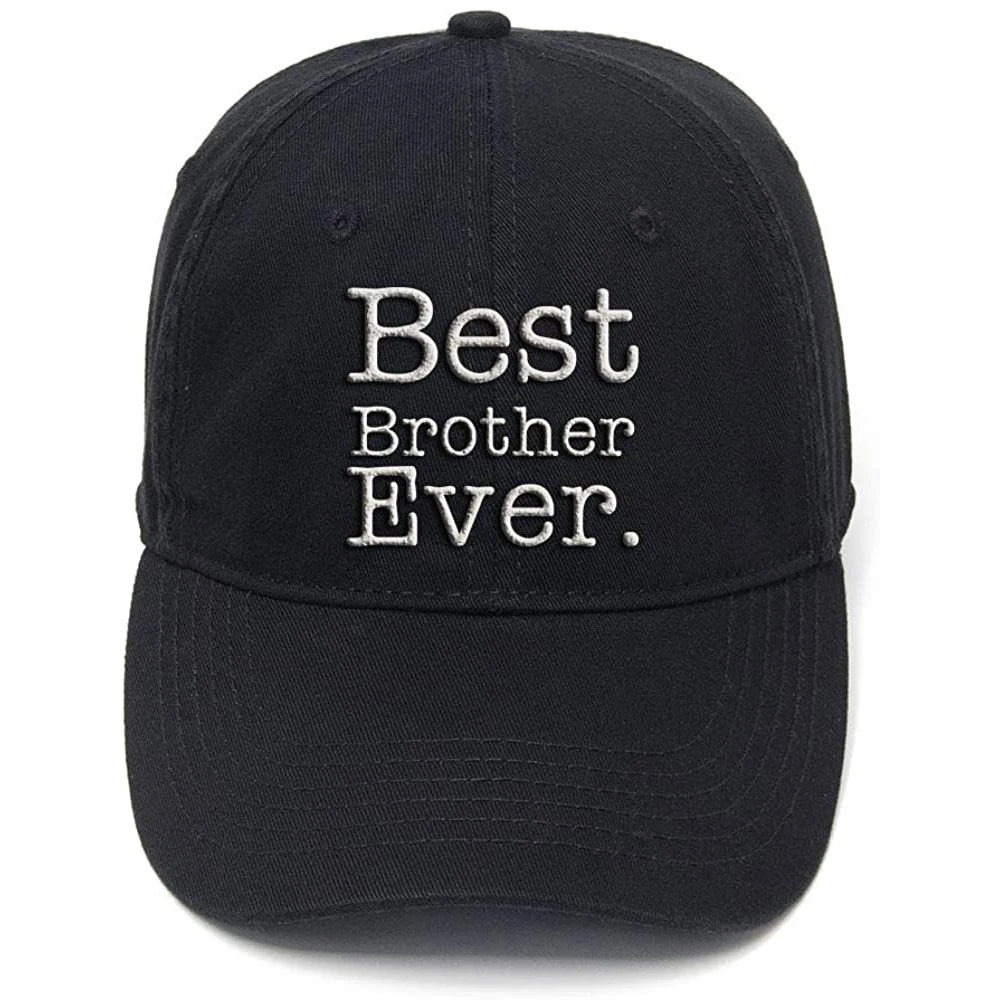 Lyprerazy Best Brother Ever Funny Brother Gifts Washed Cotton Adjustable Men Women Hip Hop Cool Flock Printing Baseball Cap