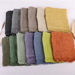 2024 neue Herbst neue Baumwolle Pashmina Schal Dame wickeln warme Winters chals festes Design drucken weibliche Foulard Strand Stolen Schal